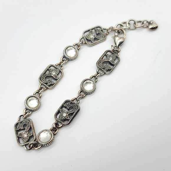 Brighton "PACIFIC HEIGHTS" Coastal Retired Marcasite bracelet! Silver Plated! 🐠 - Picture 4 of 10